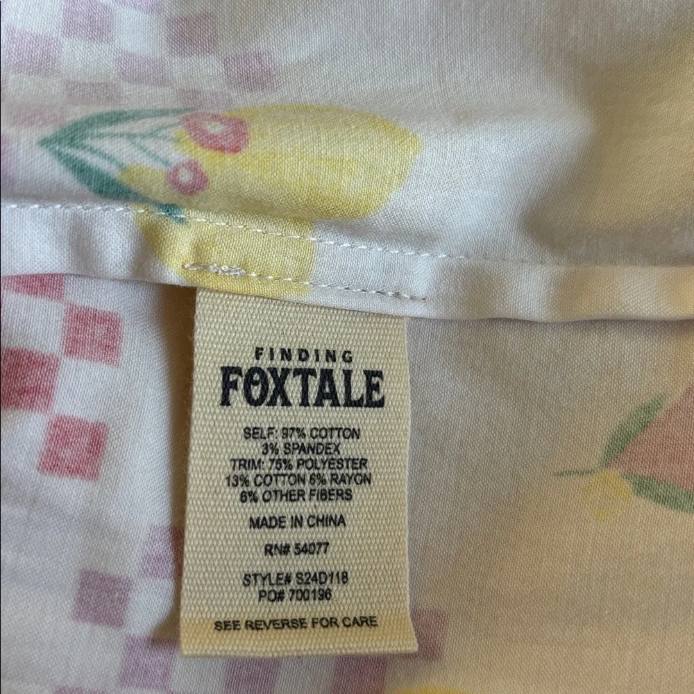 FINDING FOXTALE Fruit Print Tiered Dress